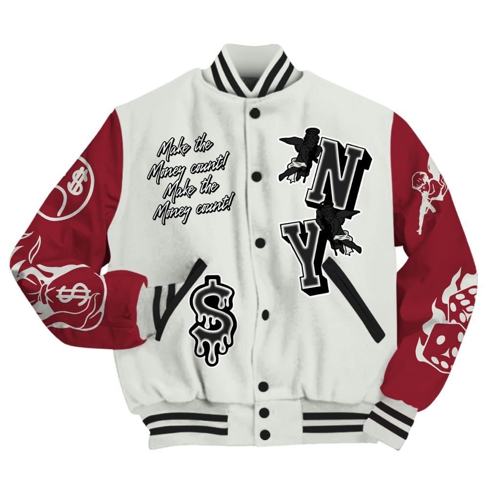 Varsity Jacket To Match Chicago 2025 40s - Paid In Full Money Graphic Varsity Jacket All Over Print