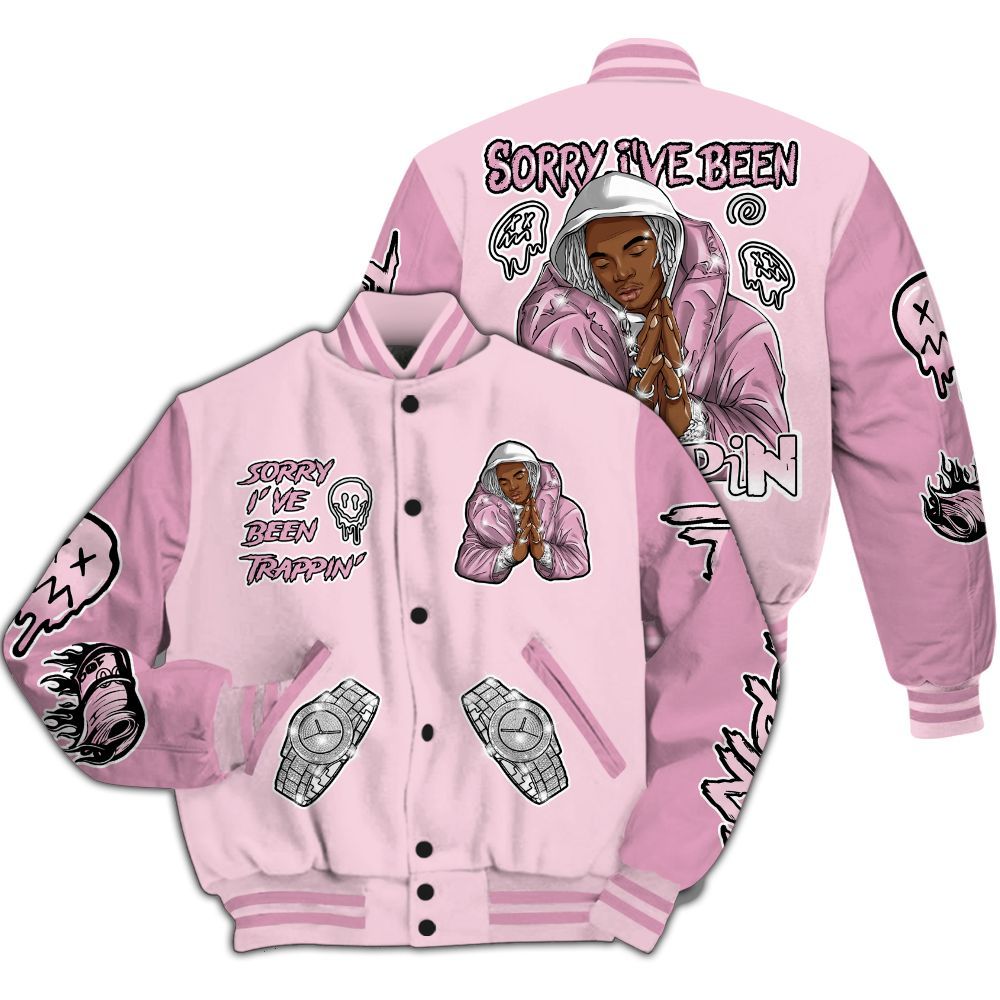 Varsity Jacket To Match Orchid 4s - Trappin' Unique All Over Print