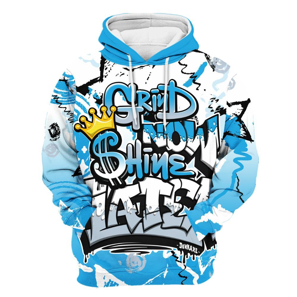 Hoodie To Match University Blue Low 2026 11s - Grind Shine Later Drip All Over Print