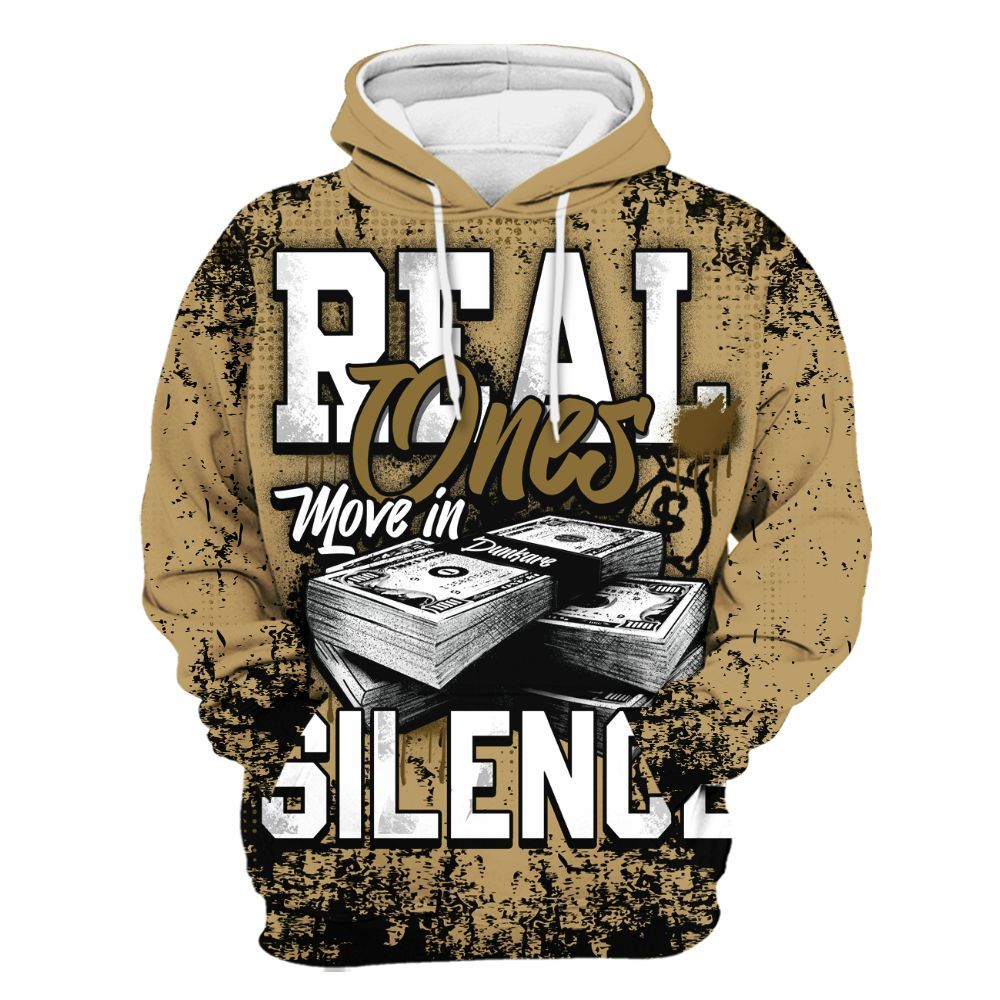 Hoodie To Match High OG Black Metallic Gold 1s - Move In Silence Money Street Retro All Over Print