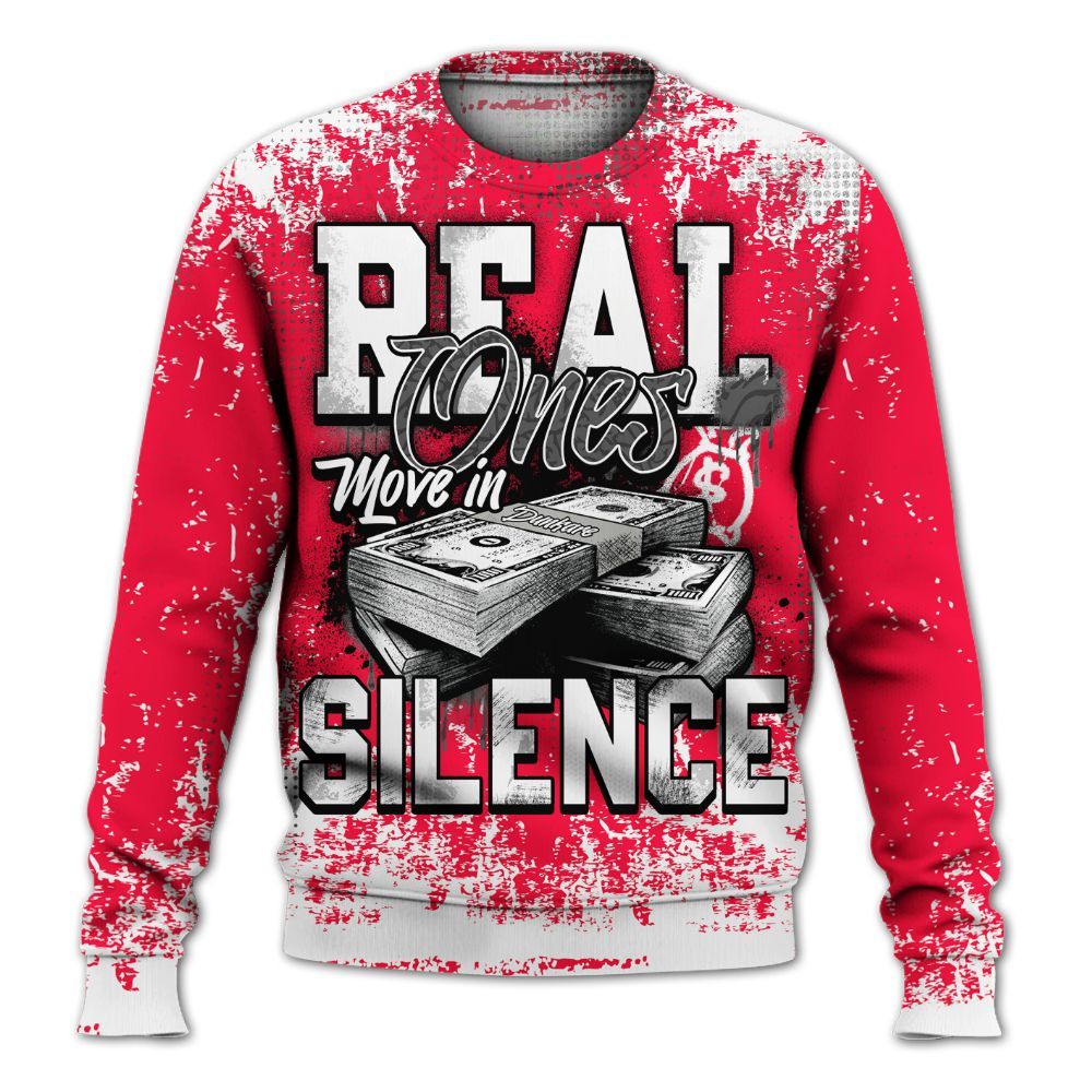 Sweatshirt To Match Retro Fire Red 3s - Move In Silence Money Street Retro All Over Print