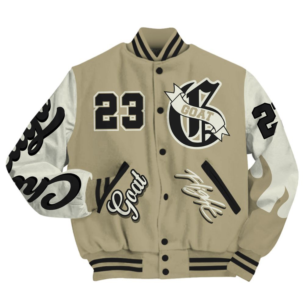 Varsity Jacket To Match Low OG Medium Olive 1s - The G.O.A.T Streetwear All Over Print