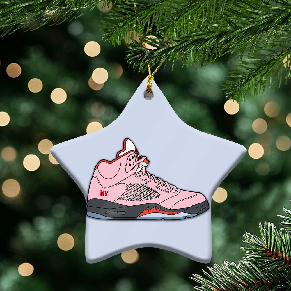 Retro Awake Arctic Pink Ceramic Ornaments