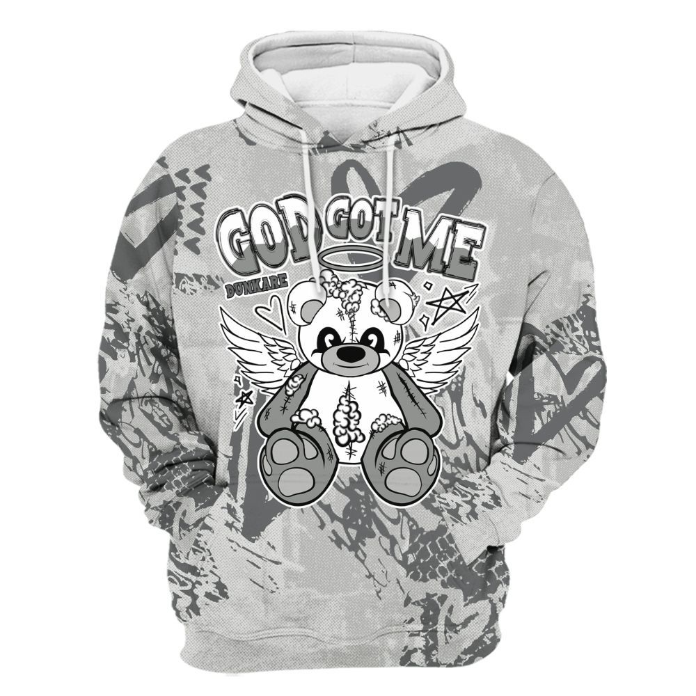 Hoodie To Match Retro Wet Cement 4s - Gods Guides Me Bear Heart Grunge All Over Print