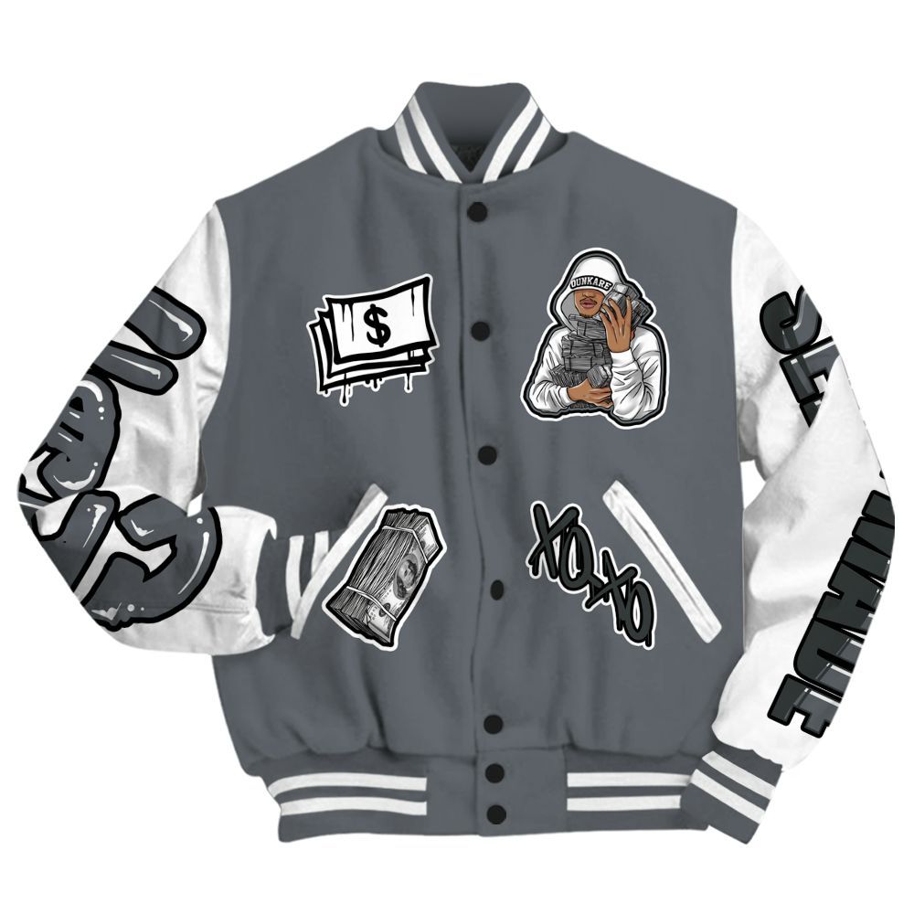Varsity Jacket To Match Flint Grey 9s - Selfmade Unique All Over Print