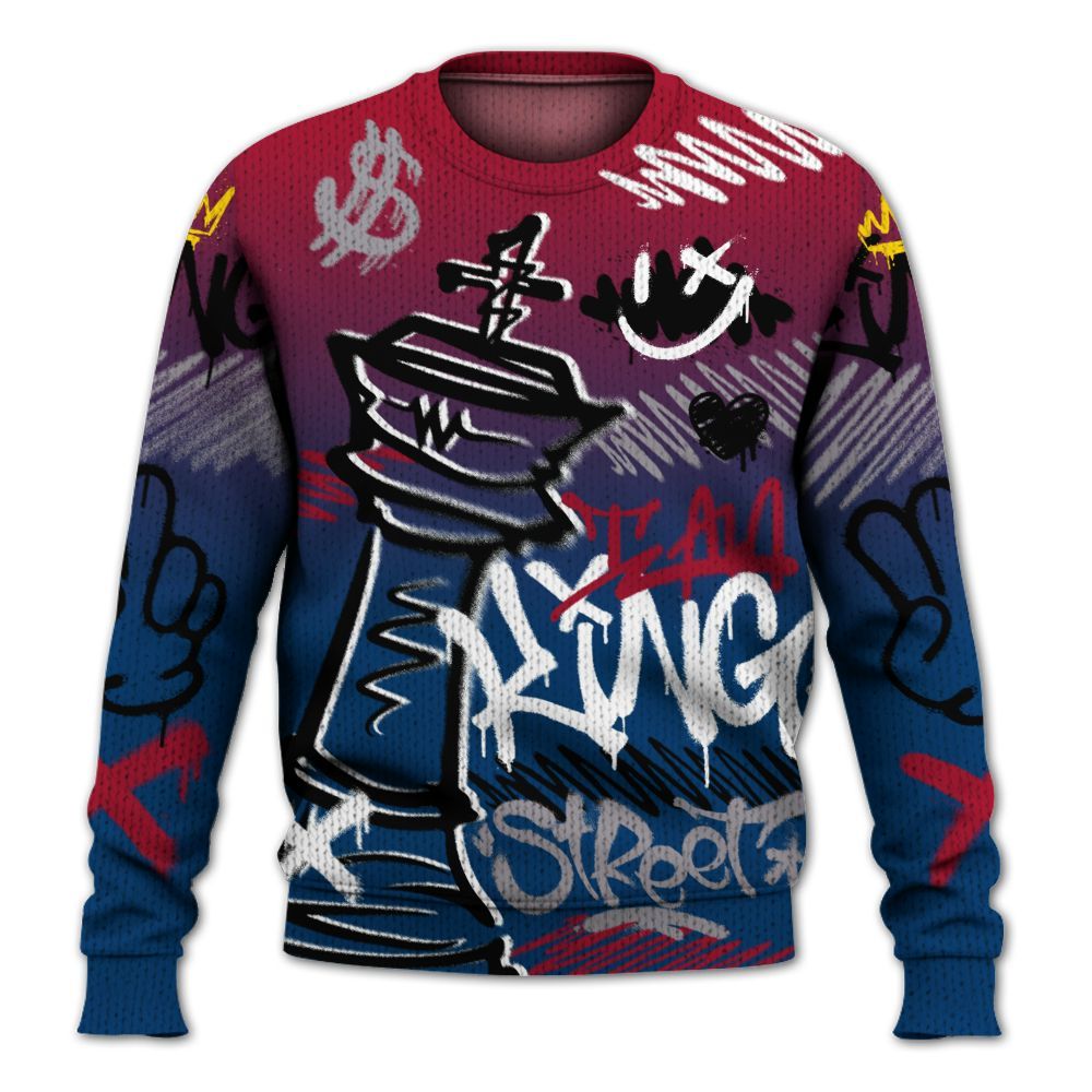 Knitted Sweater To Match Rare Air 4s - Street King Chess Streetwear