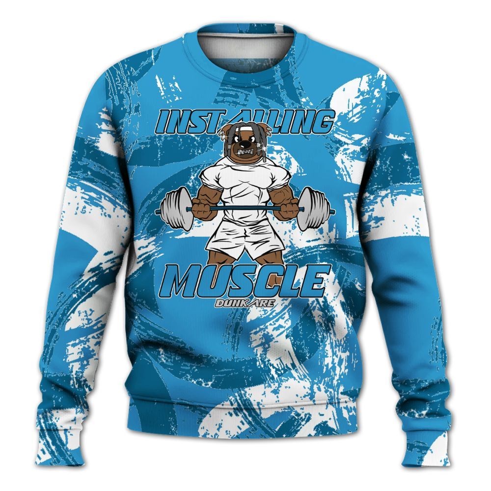 Sweatshirt To Match Powder Blue 9s - Installing Muscle Bear Circle Slpash All Over Print