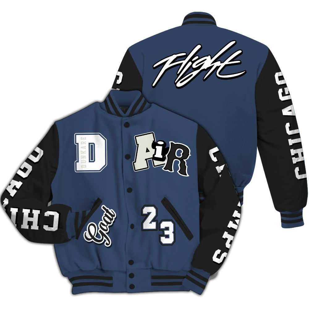 Varsity Jacket To Match Diffused Blue 3s - AIR Number 23 GOAT All Over Print