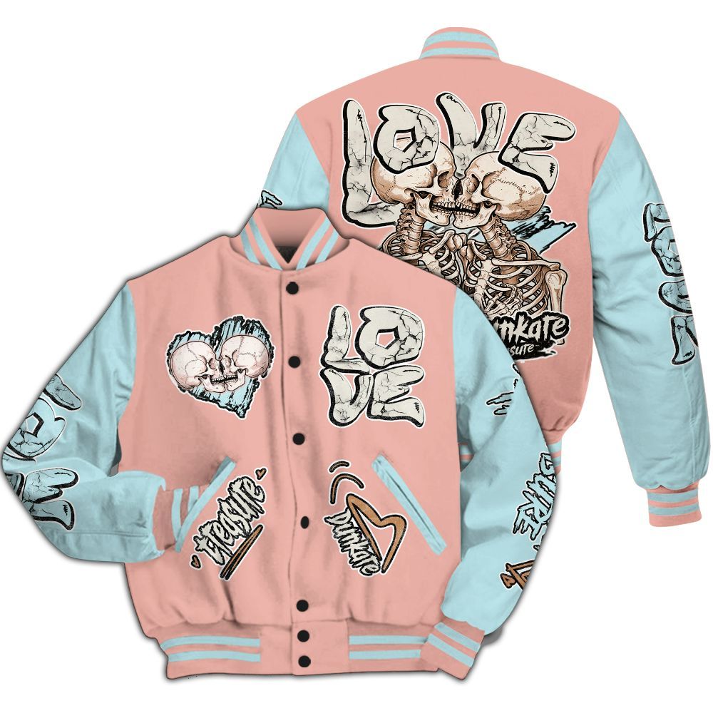 Varsity Jacket To Match Dunk Low Glacier Arctic - Skull Bear All Over Print
