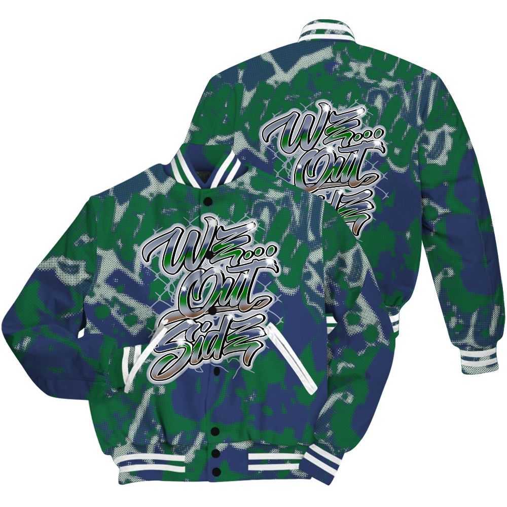 Varsity Jacket To Match Midnight Navy 13s Shirt - We OutSider Graphic Street All Over Print