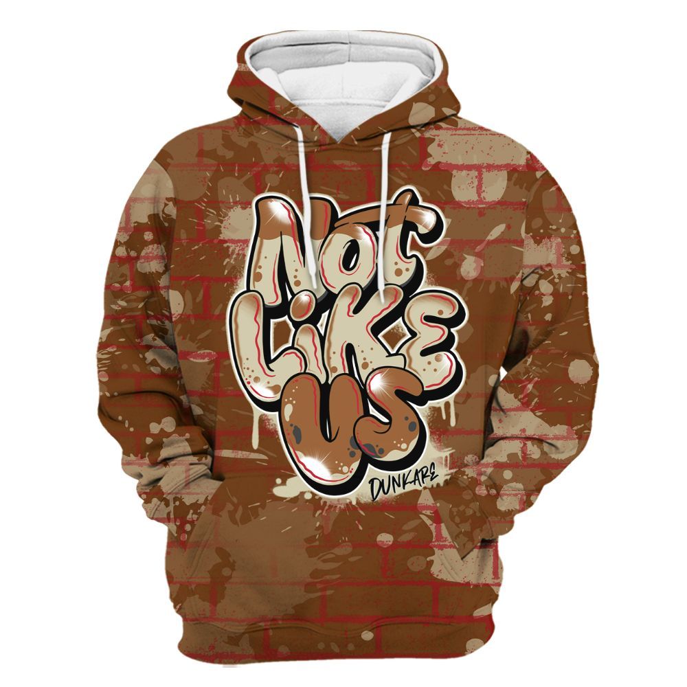 Hoodie To Match Archaeo Brown 5s - None Like Us Graphic Brick Art All Over Print