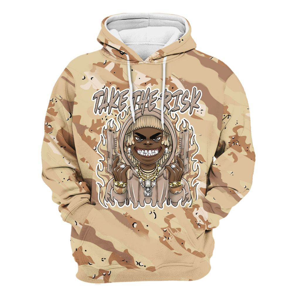 Hoodie To Match Desert Camo 3s - Take The Risk Colored All Over Print