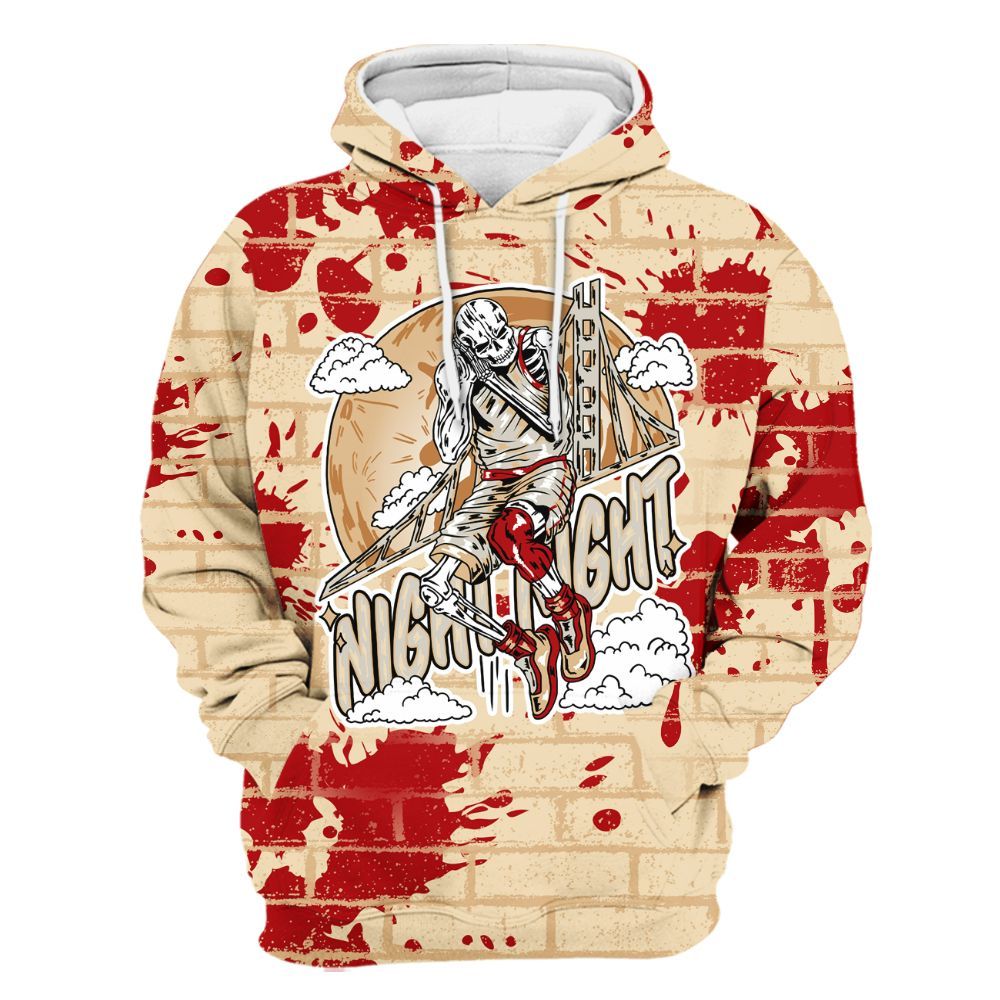 Hoodie To Match Dunk Low Strawberry Waffle - Seeya Skeleton Brick All Over Print
