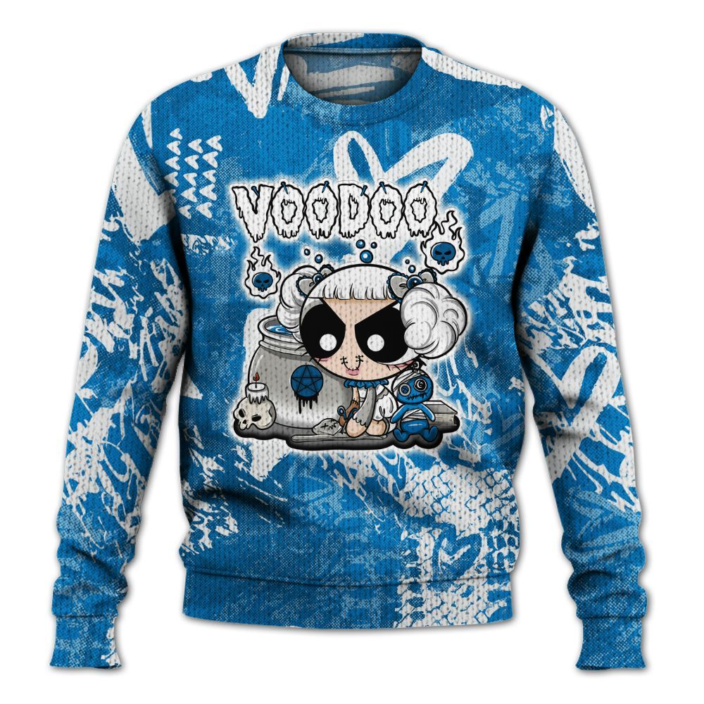 Knitted Sweater To Match Military Blue 4s - Voodooz Heart Grunge