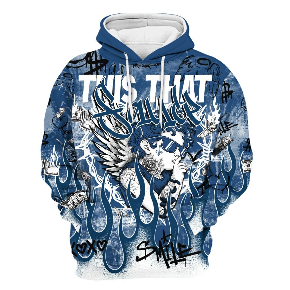 Hoodie To Match High OG Midnight Navy 1s - This That Sauce Angel All Over Print