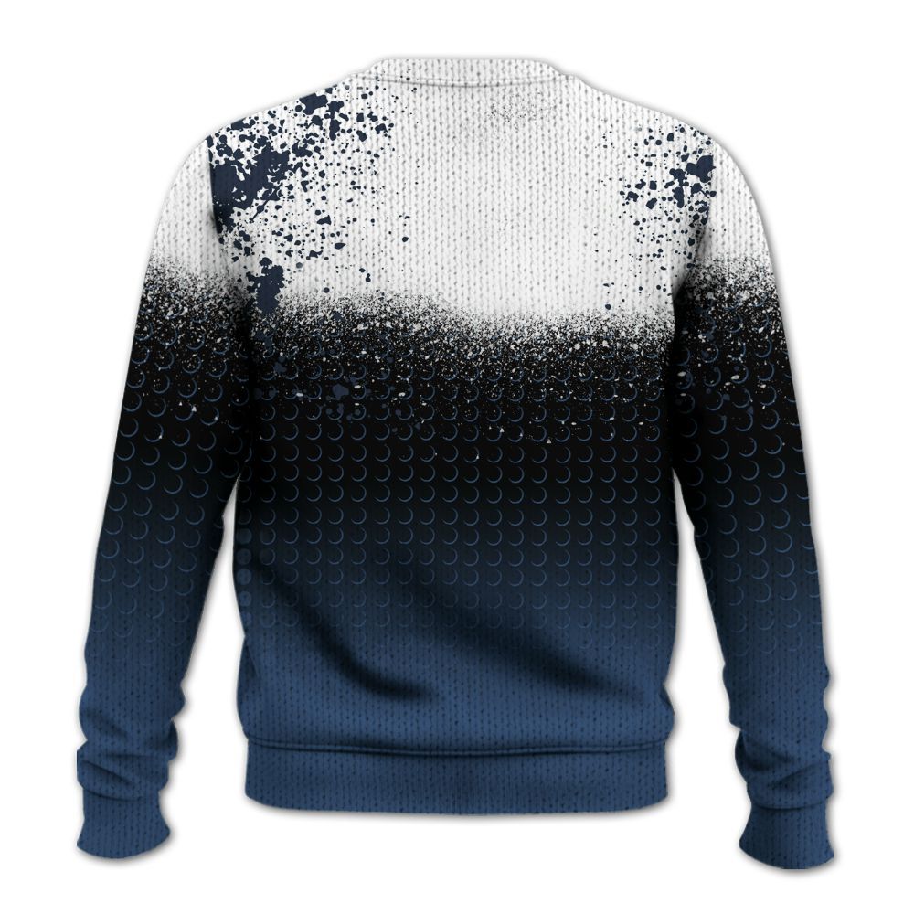 Knitted Sweater To Match Midnight Navy 4s - Halftone Time Is Money