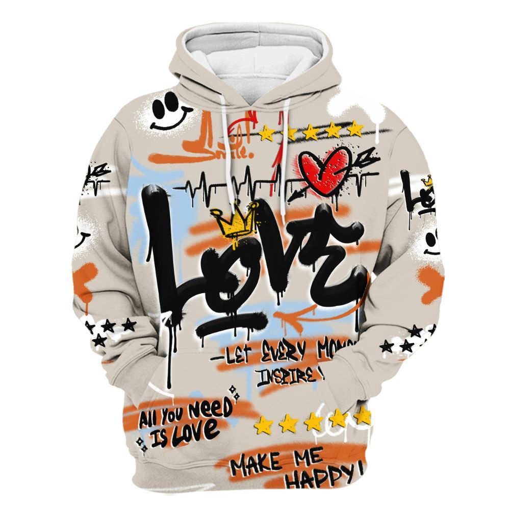 Hoodie To Match SE Craft 5s - Happy Love Beats Graffiti Streetwear All Over Print