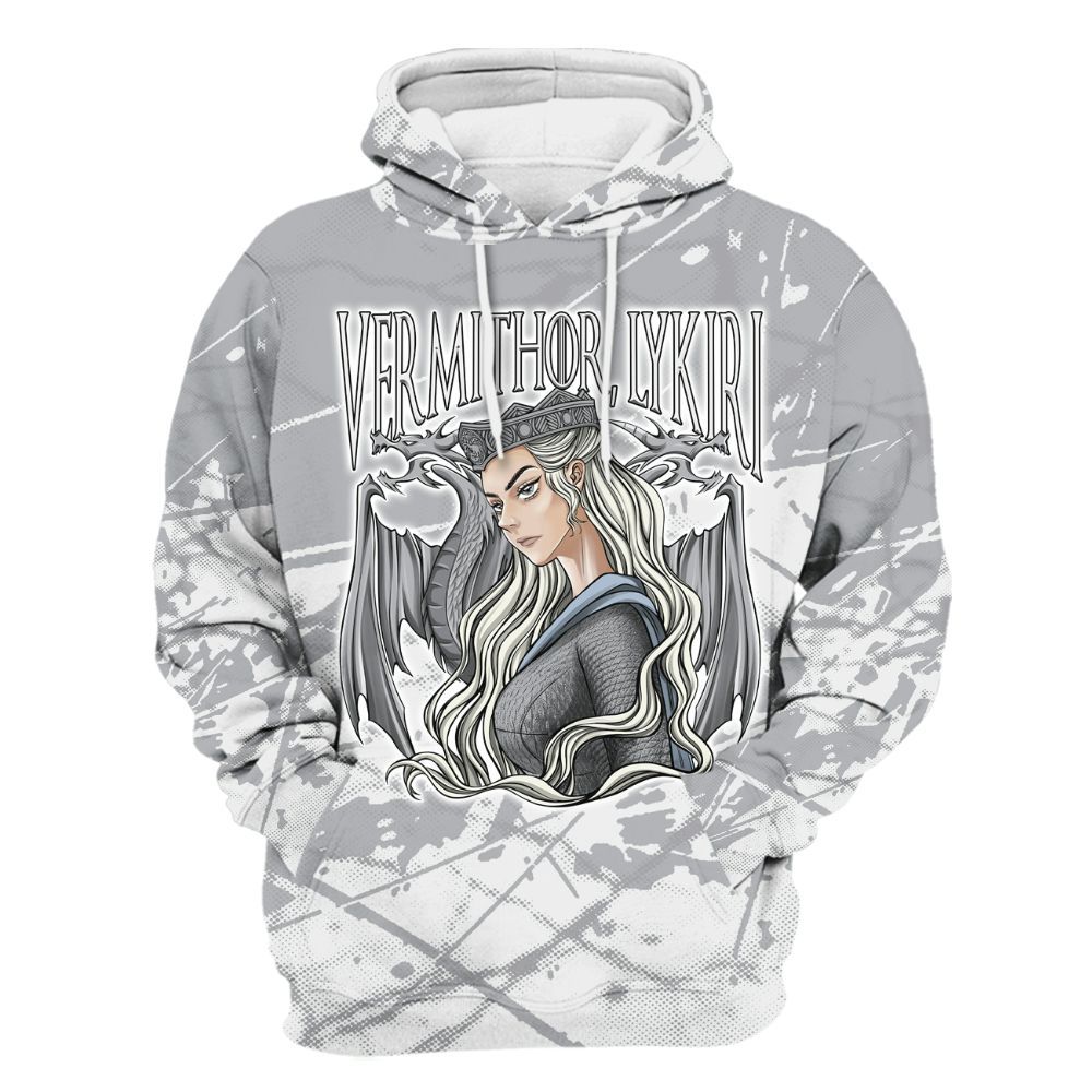 Hoodie To Match Low OG Wolf Grey 1s - Dragon's Mom! Profound All Over Print