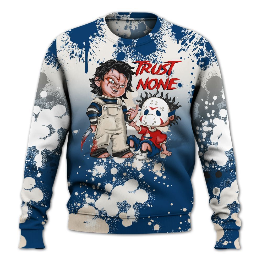 Sweatshirt To Match Retro Rare Air 11s - Trust No One Scary All Over Print