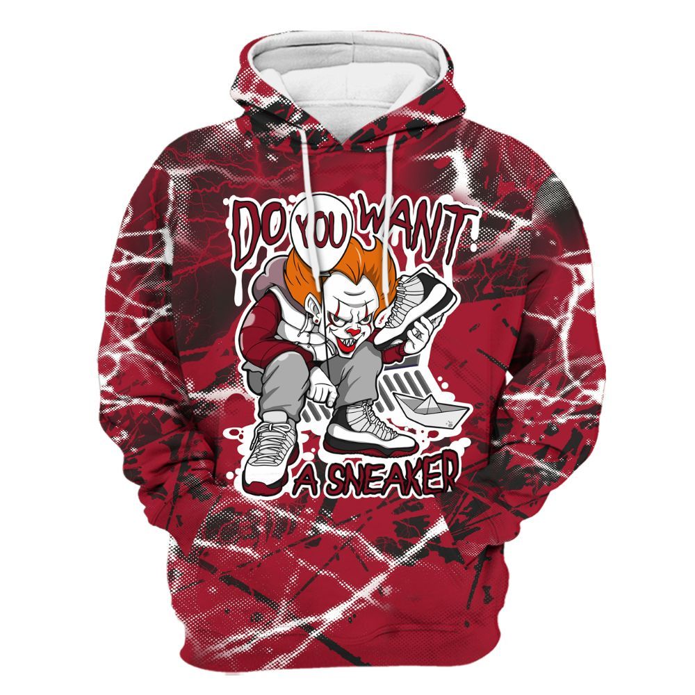 Hoodie To Match High OG Black Toe Reimagined 1s - Clown Scary Sneakers Halloween Graphic All Over Print