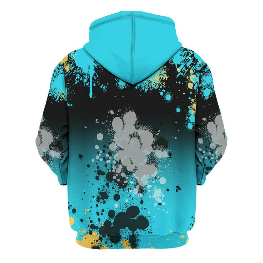 Hoodie To Match Retro Gamma Blue 11s - God Blessed Ink Drip All Over Print