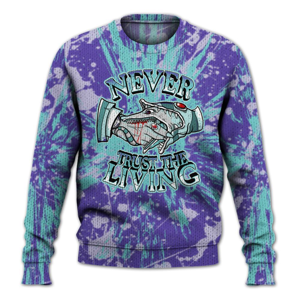 Knitted Sweater To Match Low Hornets 1s - Never Trusting Living Graphic Halloween