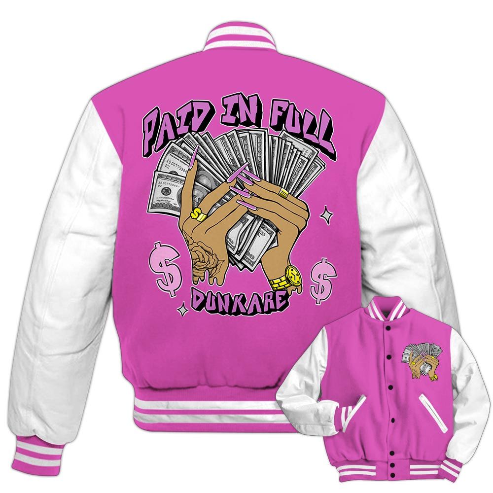 Varsity Jacket To Match Hyper Violet 4s - Paid In Full Unique Varsity Jacket Unisex