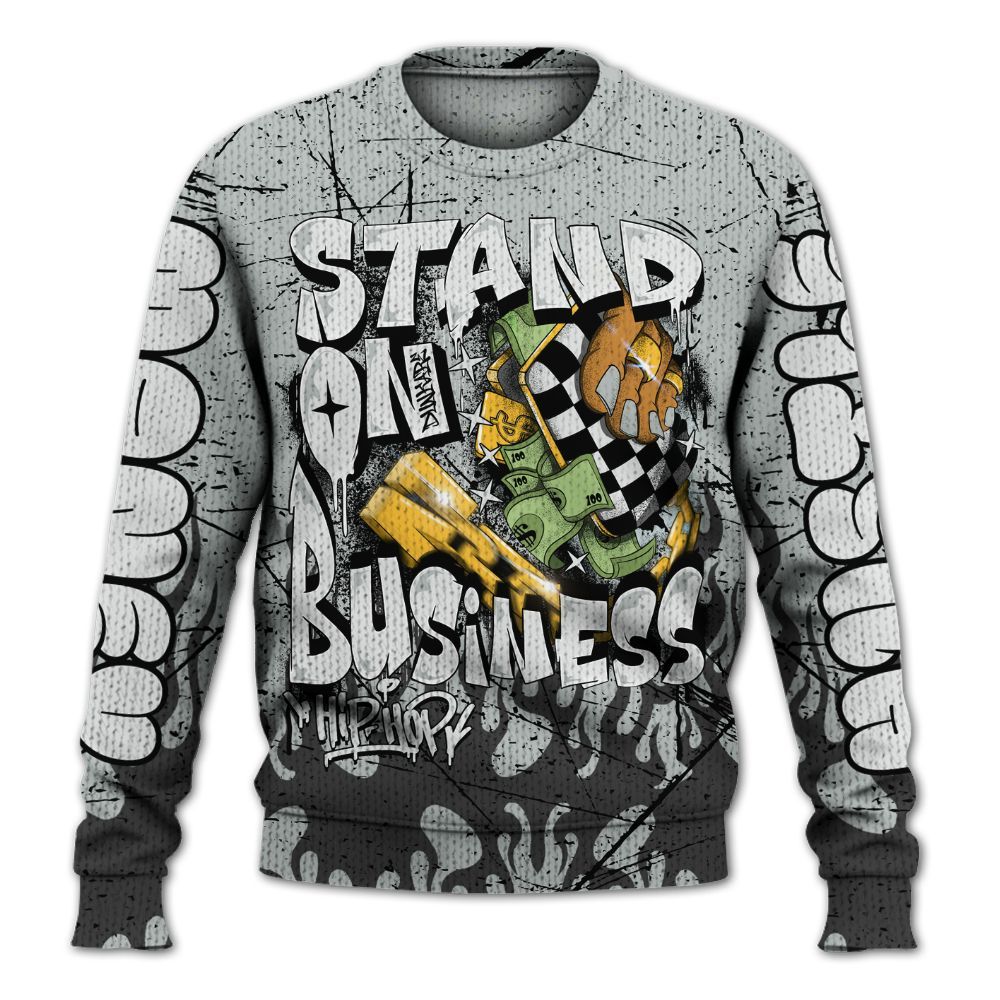 Sweater To Match Black Wolf Grey 12s - Stand Business Graffiti Graphic