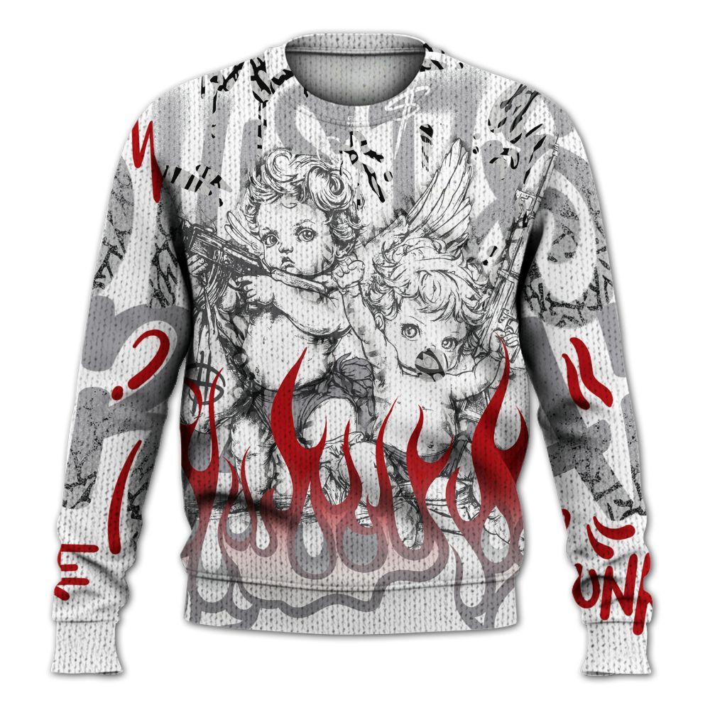 Knitted Sweater To Match Cement Grey 3s - Angel Hustle Hard