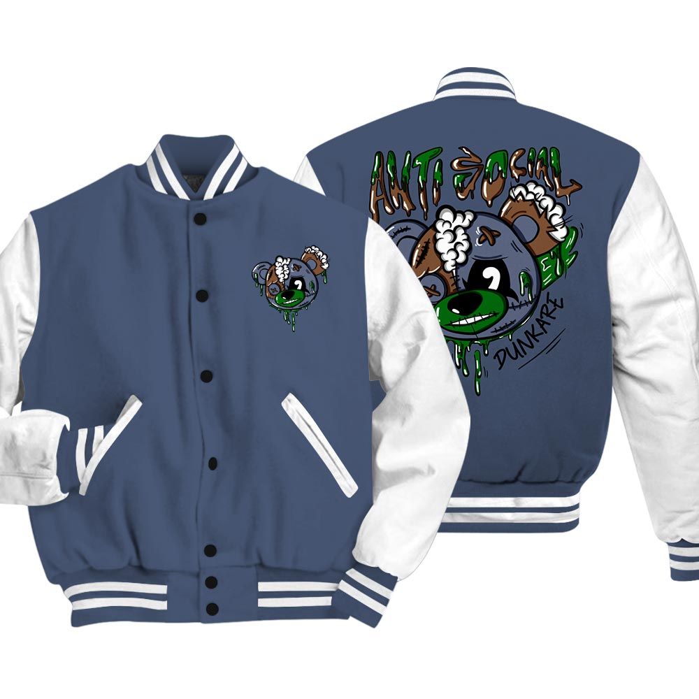 Varsity Jacket To Match Midnight Navy 13s Vasity Jacket - Hate Social Bear Vasity Jacket Unisex