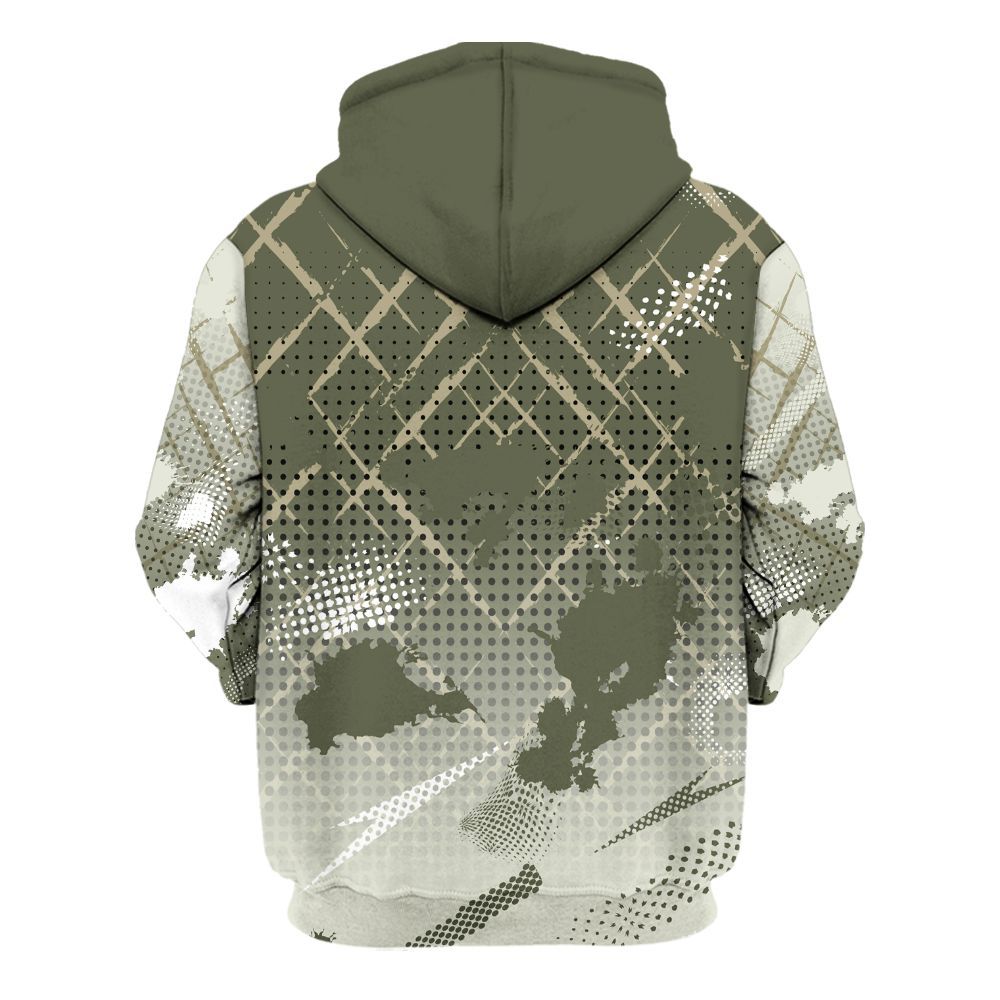 Hoodie To Match Low OG Medium Olive 1s - Halftone Stand Business Dripping All Over Print