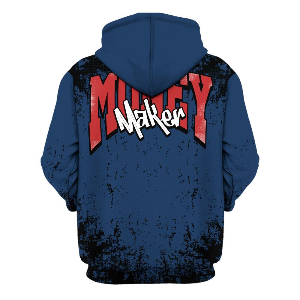 Hoodie To Match SP Sport Royal 3s - Move In Silence Money Street Retro All Over Print