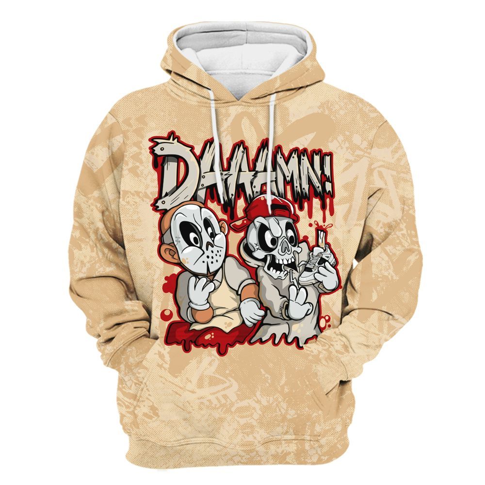 Hoodie To Match Dunk Low Strawberry Waffle - Damn Shoe Graphic Heart Grunge All Over Print