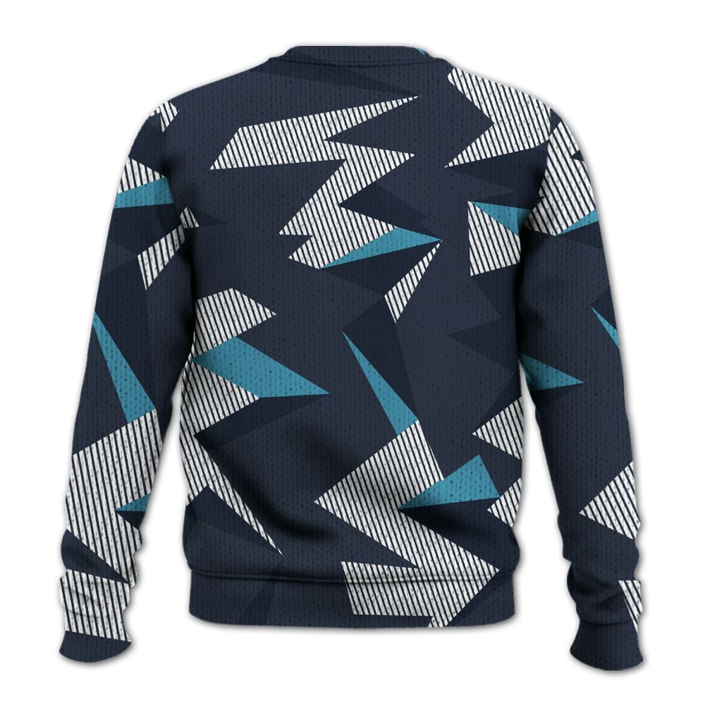 Knitted Sweater To Match Retro Obsidian 13s - Geometric Camouflage Pattern