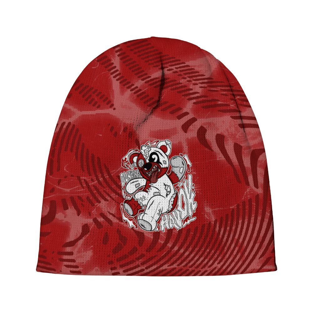 Beanie Hat To Match Red Taxi 12s - Havok Bear Graphic