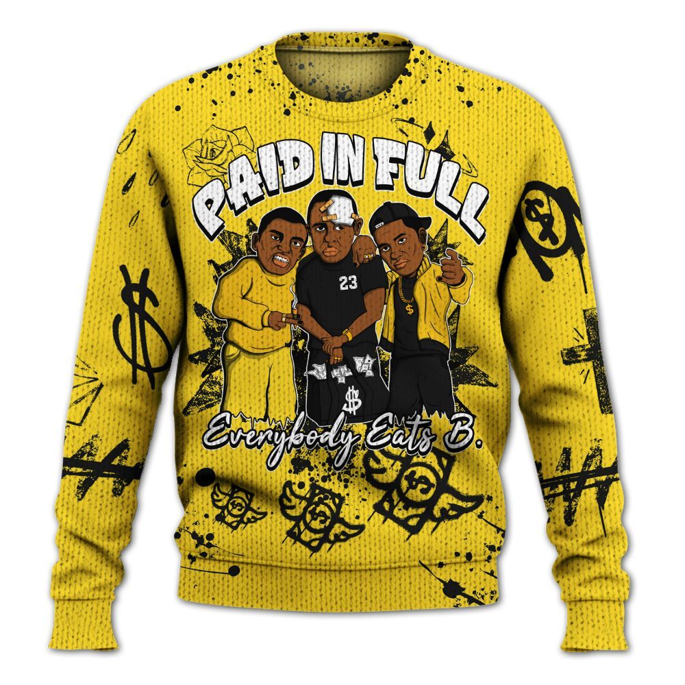 Knitted Sweater To Match Retro Thunder 4s - Everybody Paid In Full Crayon