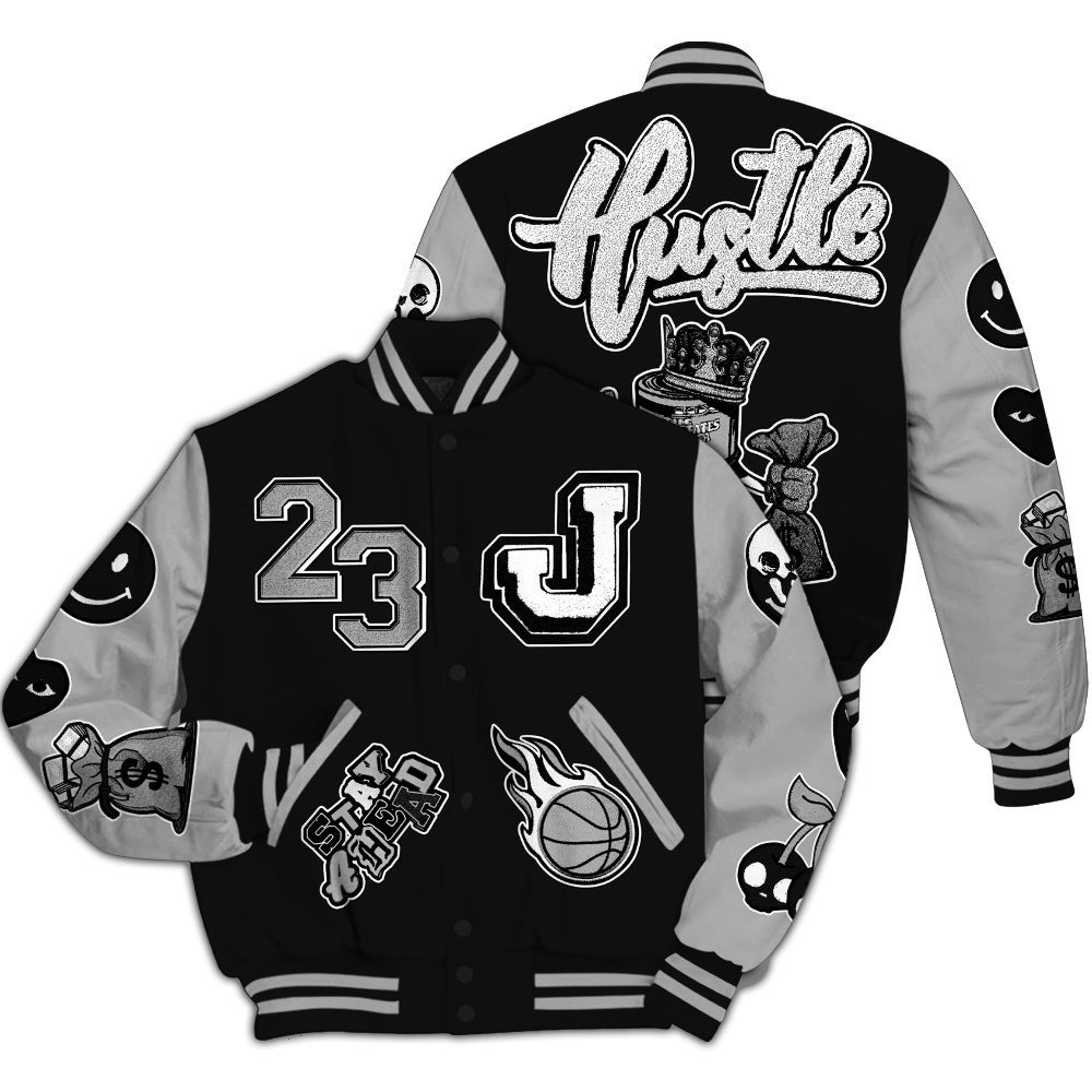 Varsity Jacket To Match NOCTA Black 2s - Hustles Money Number 23 All Over Print