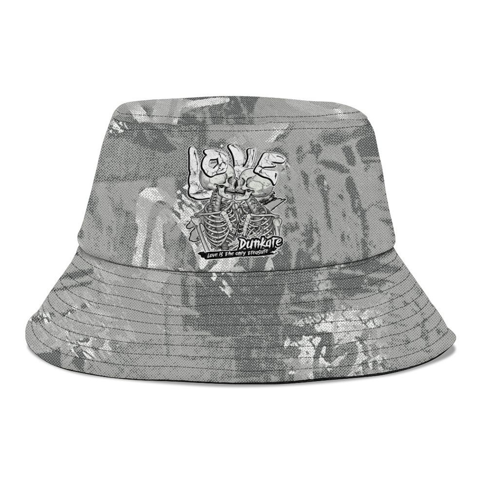 Bucket Hat To Match Retro Wet Cement 4s - Skull Love Graphic
