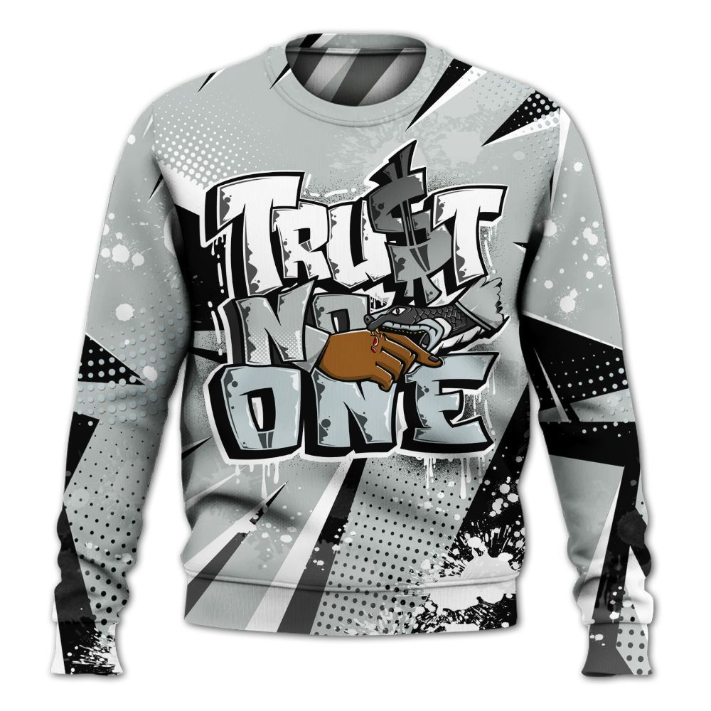Sweatshirt To Match Black Wolf Grey 12s - Poly Trust No One Dripping All Over Print