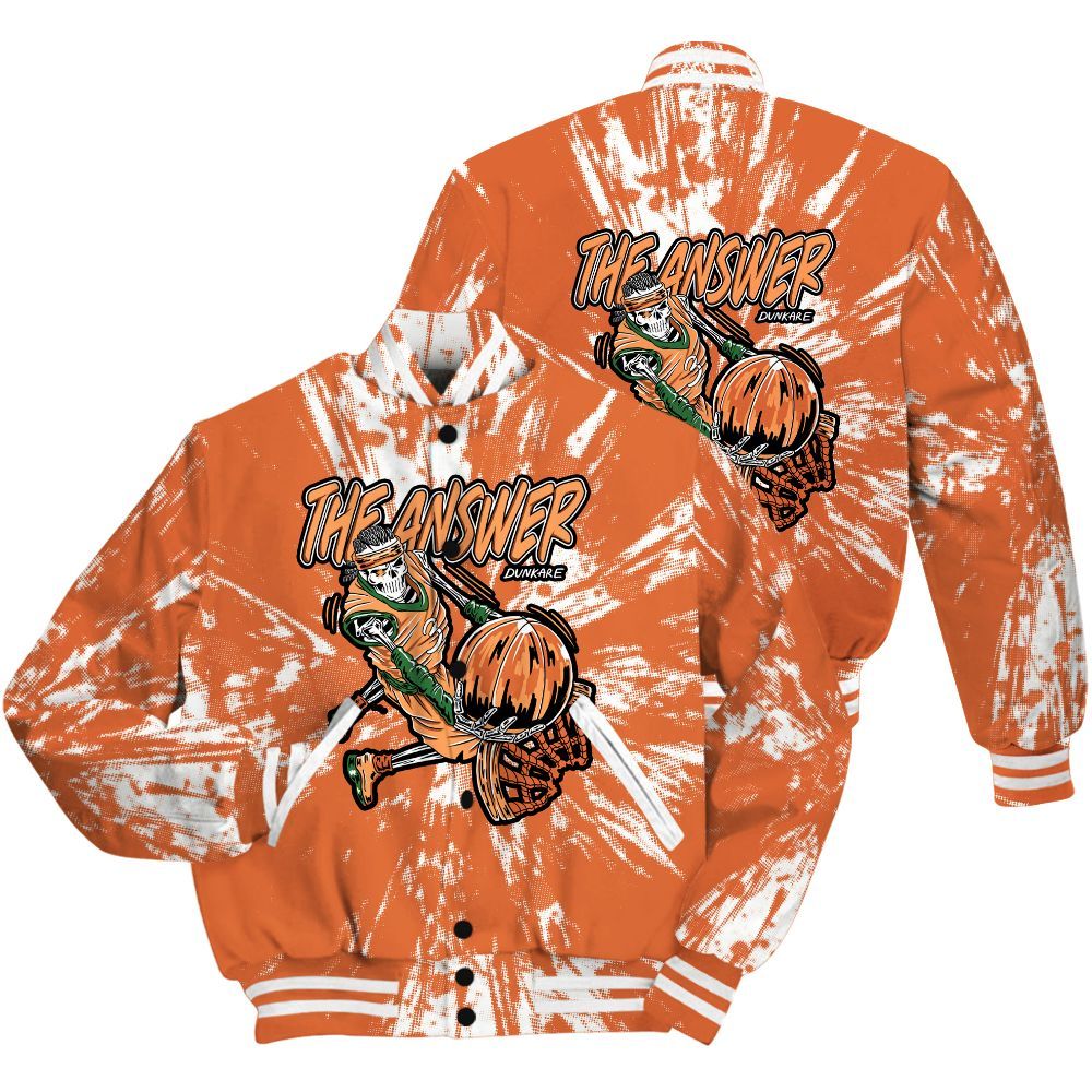 Varsity Jacket To Match Low Miami 5s Shirt - The Answer Skeleton Luxury All Over Print