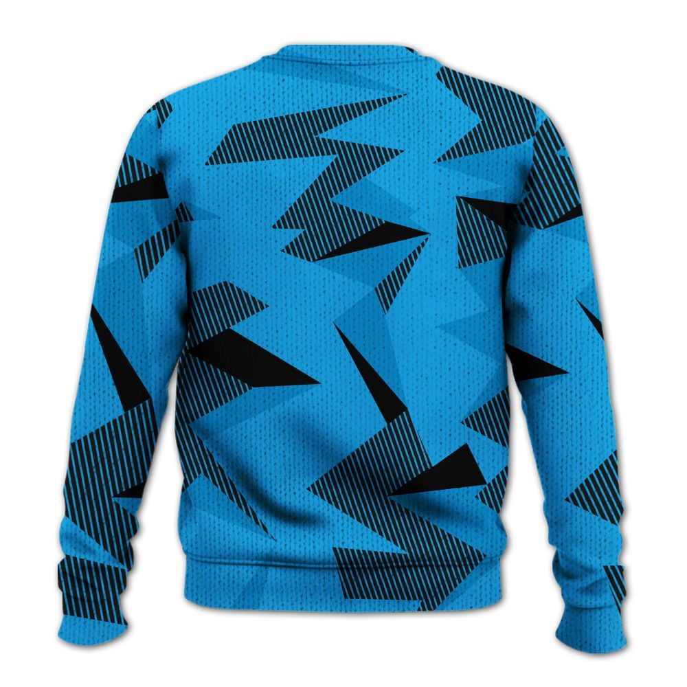Knitted Sweater To Match Black University Blue 2022 13s - Geometric Camouflage Pattern