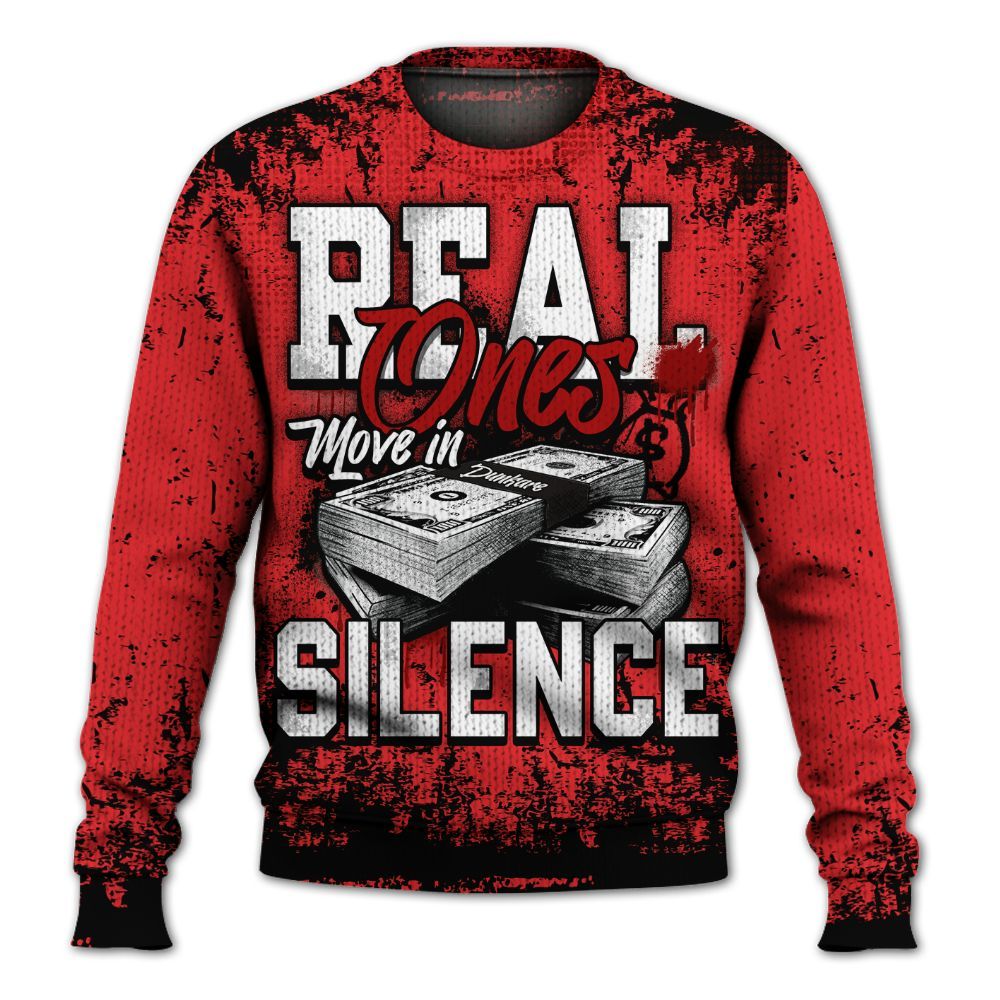 Knitted Sweater To Match Chile Red 9s - Move In Silence Money Street Retro