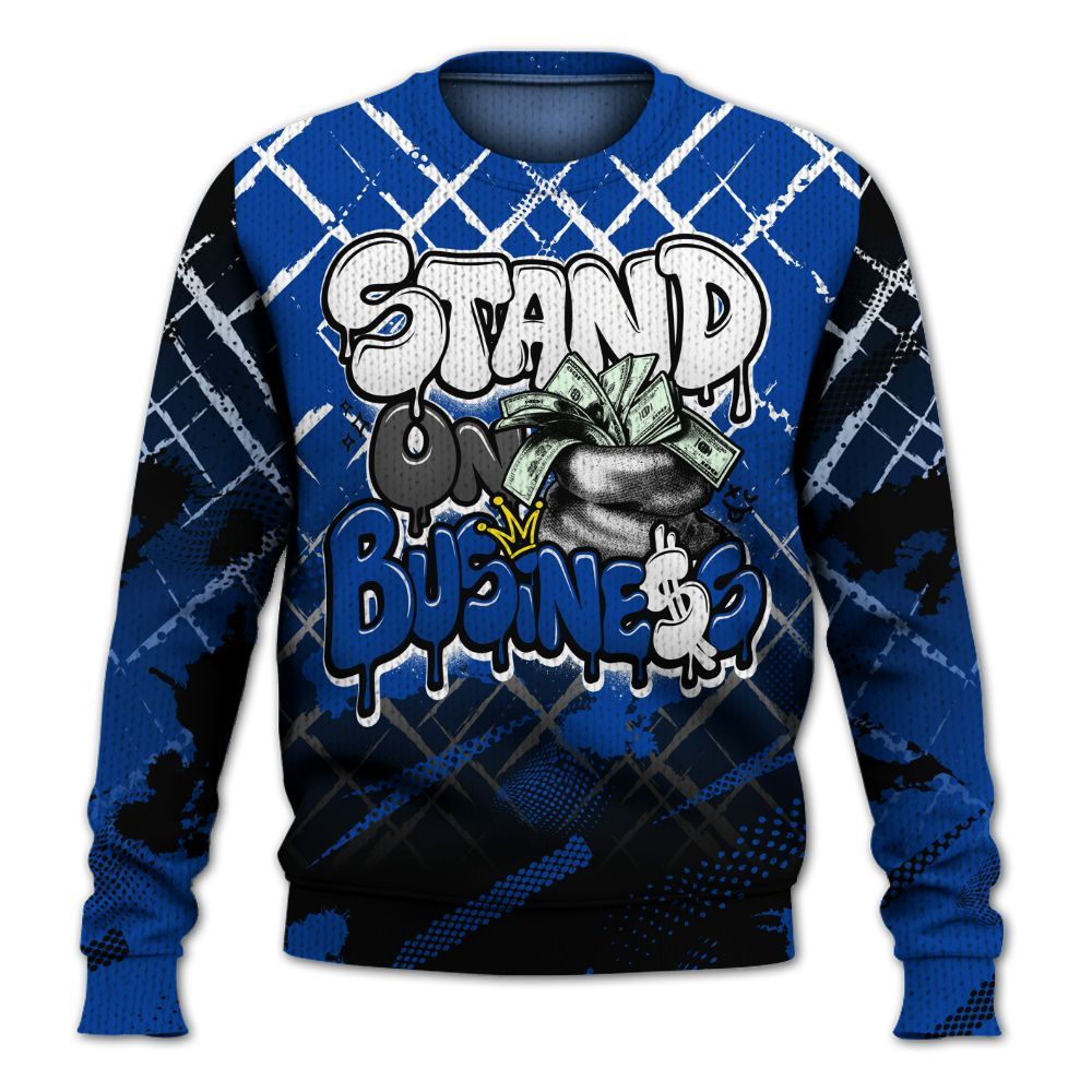 Knitted Sweater To Match Hyper Royal 12s - Halftone Stand Business Dripping