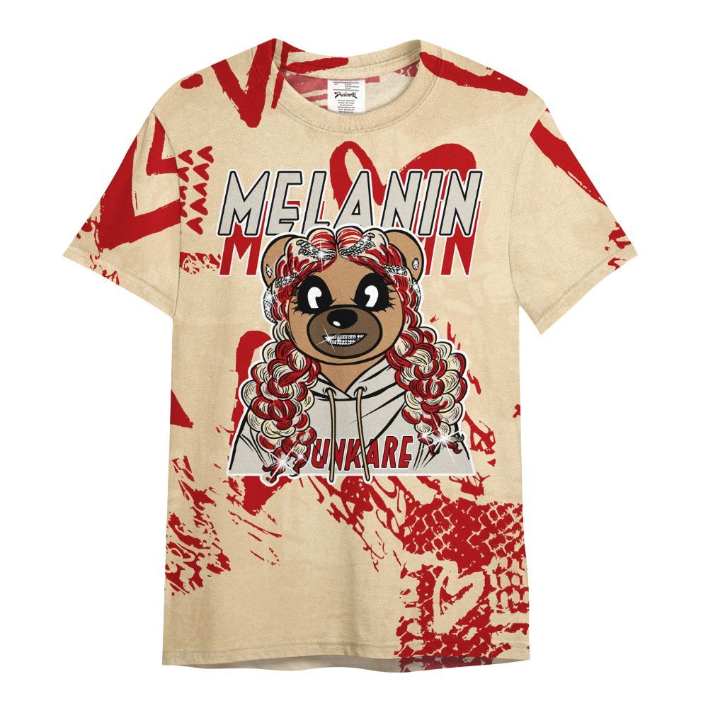 Shirt To Match Dunk Low Strawberry Waffle - Pigments Bear Heart Grunge All Over Print