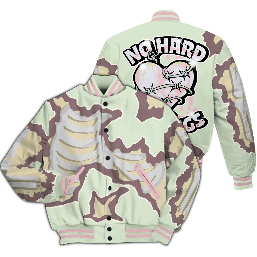 Varsity Jacket To Match Spring Is In The Air 3s - Hard Feeling Graphic Heart Break All Over Print