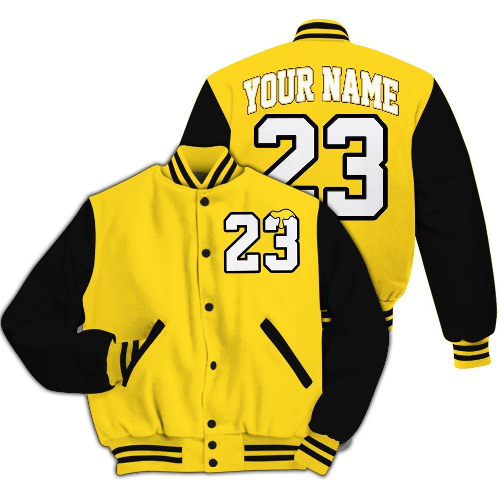 Varsity Jacket To Match Retro Thunder 4s - Custom Name Number 23 Drip All Over Print