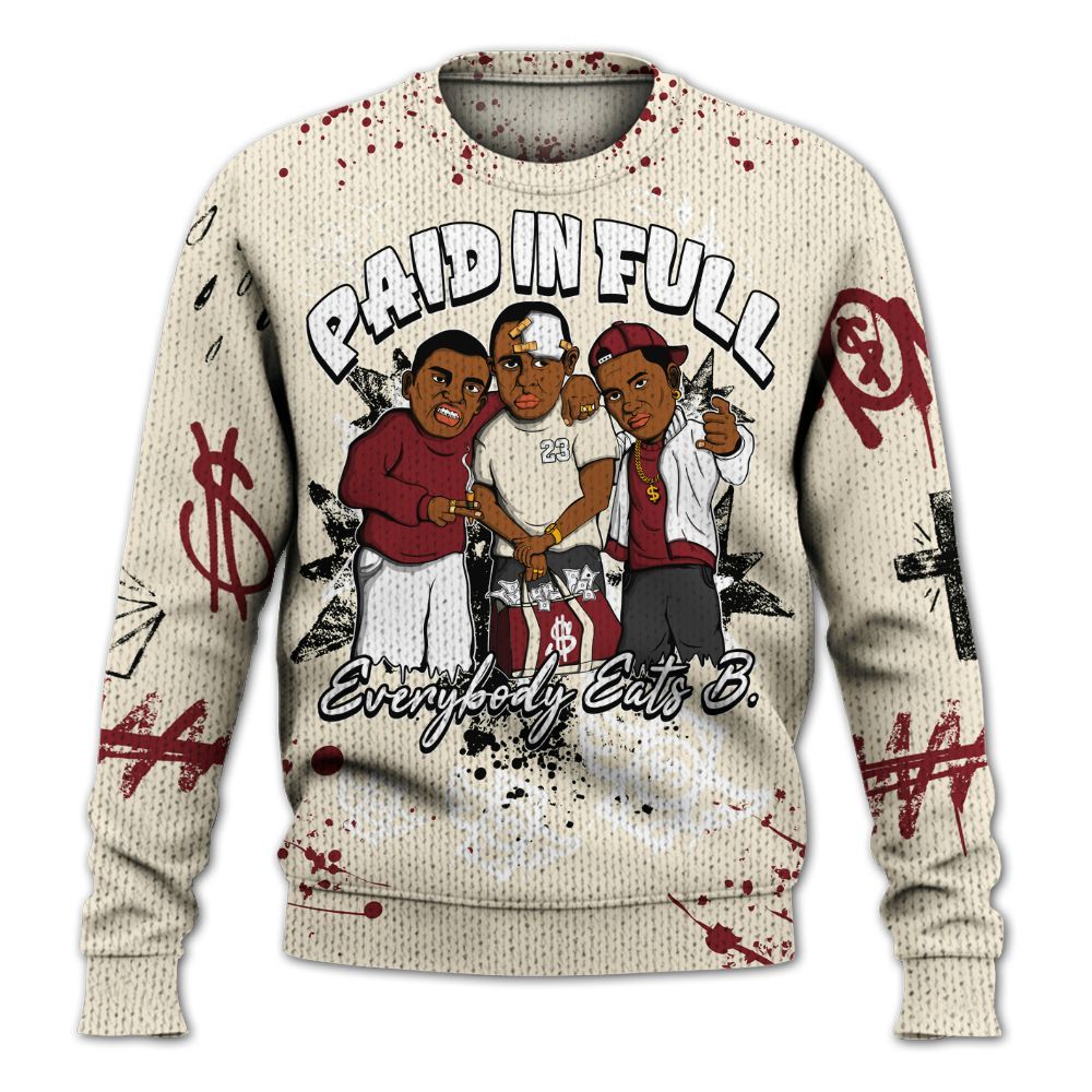 Sweater To Match Valentine's Day 2026 4s - Everybody Paid In Full Crayon Graphic