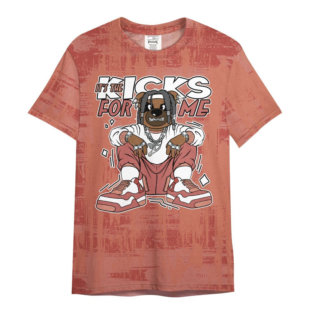 Shirt To Match Dune Red 13s - Sneakers Bear Glitch Art All Over Print