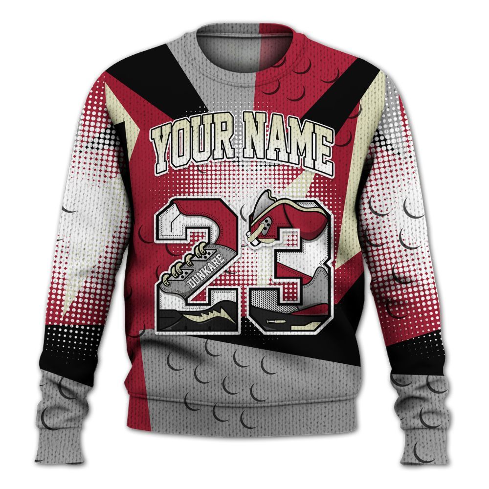 Sweater To Match High OG Chicago Shadow 1s - Custom Name 23 5s Graphic