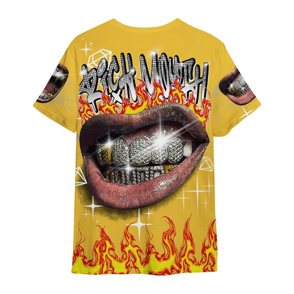Shirt To Match Low Yellow Python 11s - Rich Mouth Fire Rap Retro 90s All Over Print